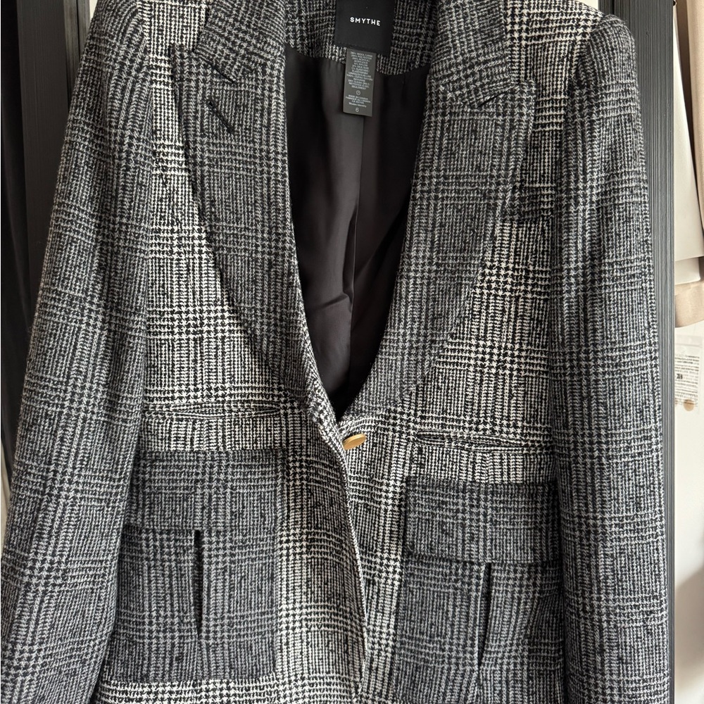 Smythe Black and White Blazer Classic Tailored Jacket